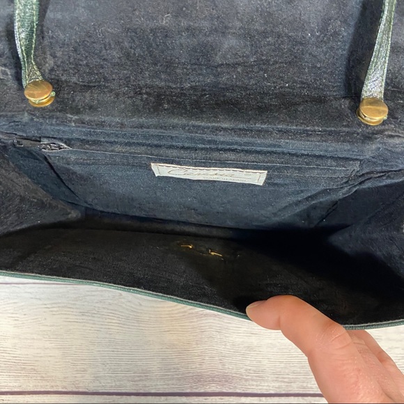 Vintage green shoulder bag/clutch - Picture 6 of 7